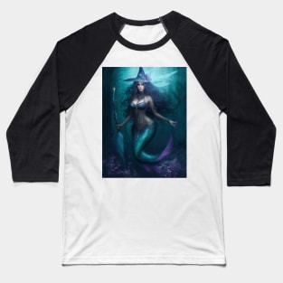 Blue Sea Wicth Mermaid Baseball T-Shirt
